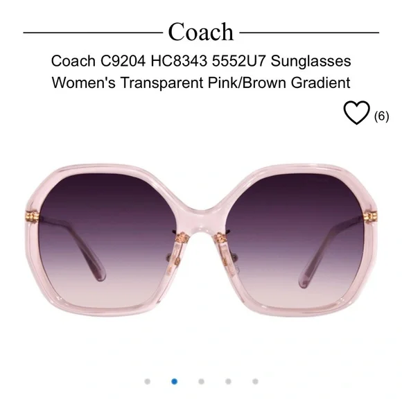 Coach Pink and Brown Geometric Sunglasses - Picture 2 of 5
